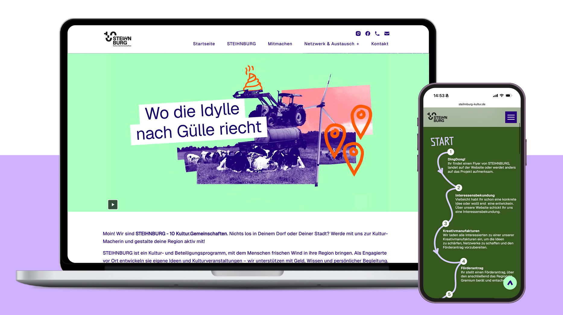 Mockup der Website von Steihnburg-Kultur